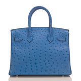 Hermes Mykonos Ostrich Birkin 30cm Palladium Hardware