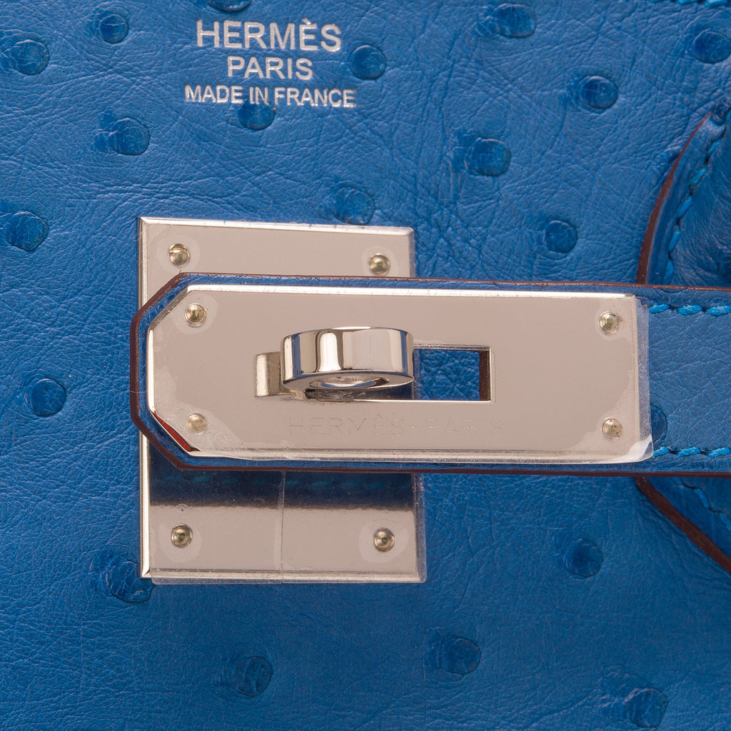 Hermes Mykonos Ostrich Birkin 30cm Palladium Hardware