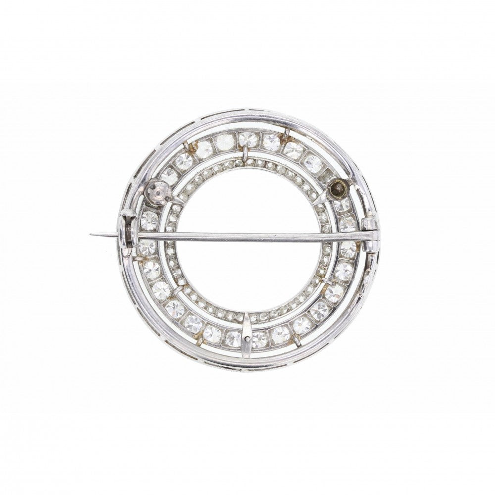 Antique Circular Diamond Brooch by Cartier