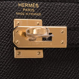 Hermes Black Epsom Sellier Kelly 25cm Gold Hardware