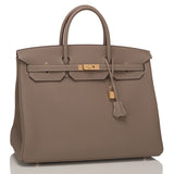 Hermes Etoupe Togo Birkin 40cm Gold Hardware