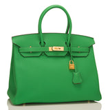 Hermes HSS Bi-Color Bamboo and Gold Togo Birkin 35cm Brushed Gold Hardware