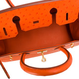 Hermes Tangerine Ostrich Birkin 30cm Gold Hardware