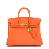 Hermes Orange Swift Birkin 25cm Gold Hardware
