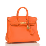 Hermes Orange Swift Birkin 25cm Gold Hardware