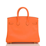 Hermes Orange Swift Birkin 25cm Gold Hardware