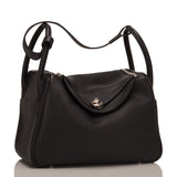 Hermes Black Clemence Medium Lindy 30cm