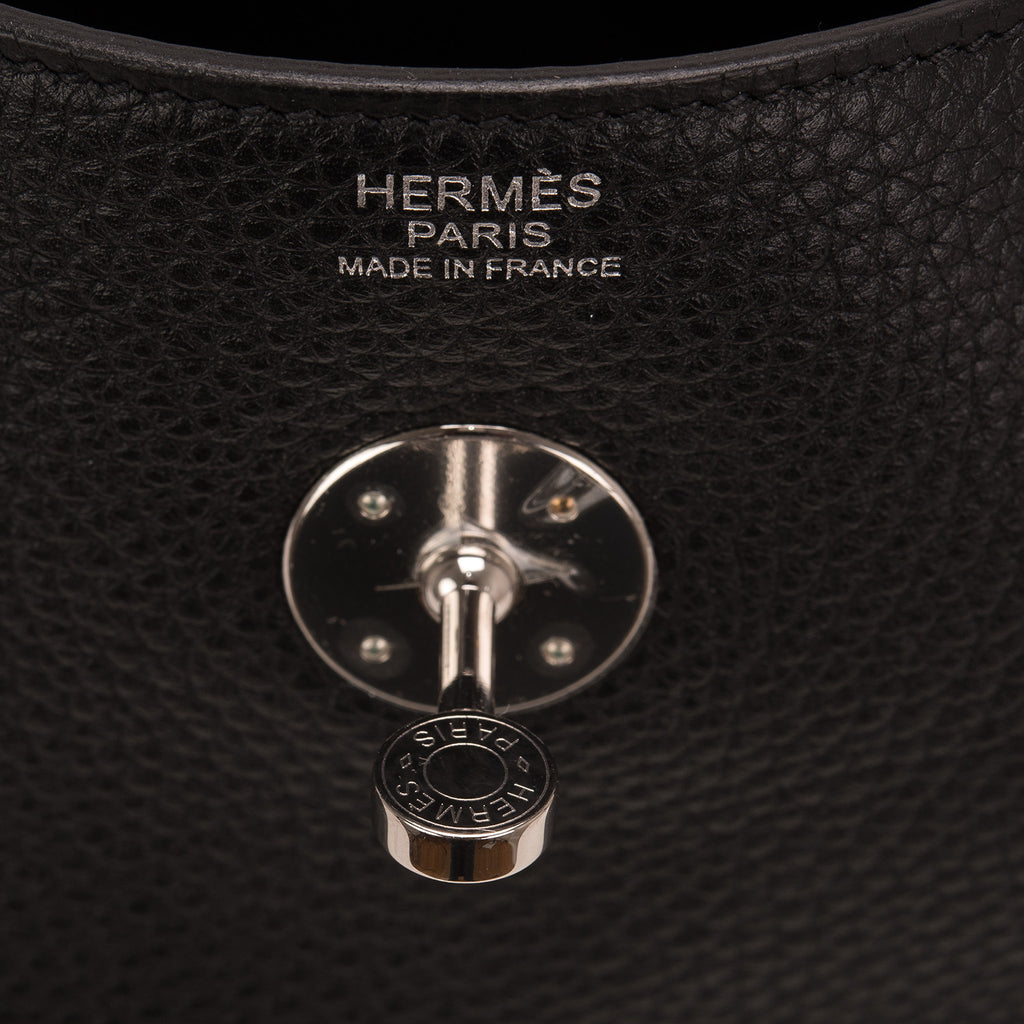 Hermes Black Clemence Medium Lindy 30cm
