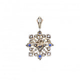 Victorian Sapphire and Diamond Brooch/Pendant