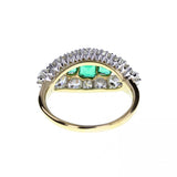 Antique Emerald and Diamond Cluster Ring
