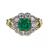 Mid-Victorian Emerald and Diamond Ring