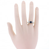 Antique Sapphire and Diamond Three Stone Ring
