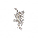 Stunning Art Nouveau Diamond Brooch in Silver and Gold