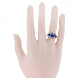 Antique Sapphire and Diamond Lonzenge Shaped Cluster Ring