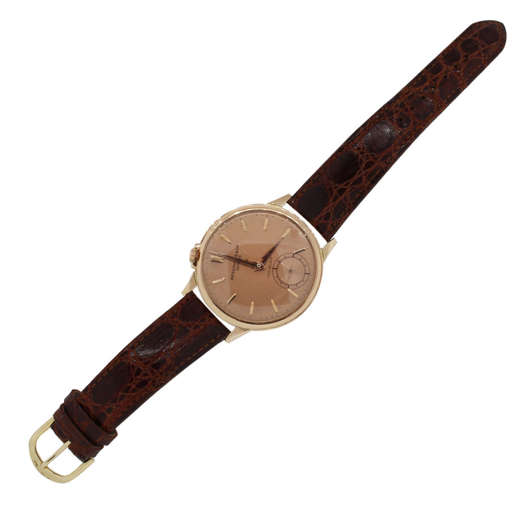 PATEK PHILIPPE CASA BECKER 18K ROSE GOLD BROWN LEATHER WATCH Luxify
