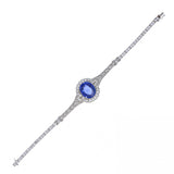 Trafalgar Jewellers-Art Deco Platinum Ceylon Sapphire Diamond Bracelet