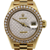 ROLEX 69178 DATEJUST GOLD DIAMOND DIAL LADIES WATCH