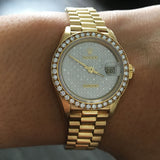 ROLEX 69178 DATEJUST GOLD DIAMOND DIAL LADIES WATCH