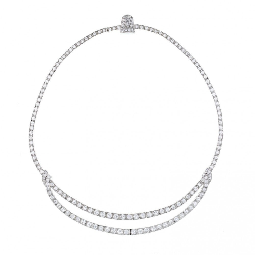 Van Cleef & Arpels 1930s Art Deco Diamond Platinum Necklace