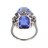 Art Deco Sugar Loaf Ceylon Sapphire Diamond Platinum Ring