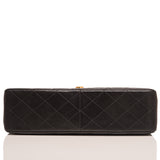 Chanel Vintage Black Quilted Lambskin Jumbo Classic Flap Bag