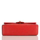 Chanel Vintage Red Quilted Lambskin Classic Double Flap Bag