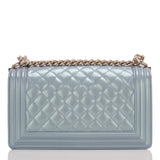 Chanel Light Blue Iridescent Calfskin Medium Boy Bag