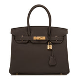 Hermes Macassar Togo Birkin 30cm Gold Hardware