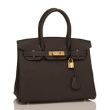 Hermes Macassar Togo Birkin 30cm Gold Hardware