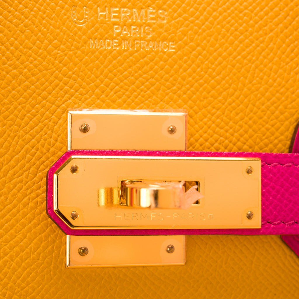 Hermes HSS Tri-Color Rose Tyrien, Juane D\'or, and Mykonos Epsom Birkin 35cm