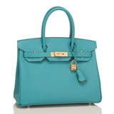 Hermes Blue Paon Epsom Birkin 30cm Gold Hardware