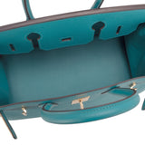 Hermes Blue Paon Epsom Birkin 30cm Gold Hardware