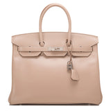 Hermes Argile Tadelakt Birkin 35cm Guilloche Palladium Hardware