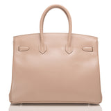 Hermes Argile Tadelakt Birkin 35cm Guilloche Palladium Hardware