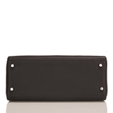 Hermes Black Clemence Kelly 28cm Palladium Hardware
