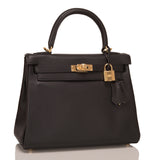 Hermes Black Swift Kelly 25cm Gold Hardware