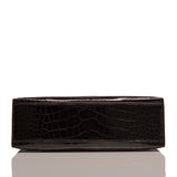 Hermes Black Shiny Alligator Mini Kelly Pochette