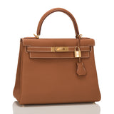 Hermes Gold Togo Kelly 28cm Gold Hardware