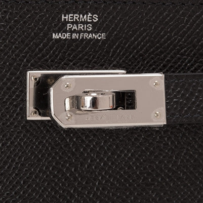 Hermes Black Epsom Kelly Longue Wallet