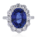 PLATINUM SAPPHIRE AND 1.88CTW DIAMOND RING