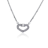 CARTIER 18K WHITE GOLD COEUR C DE DIAMOND HEART NECKLACE