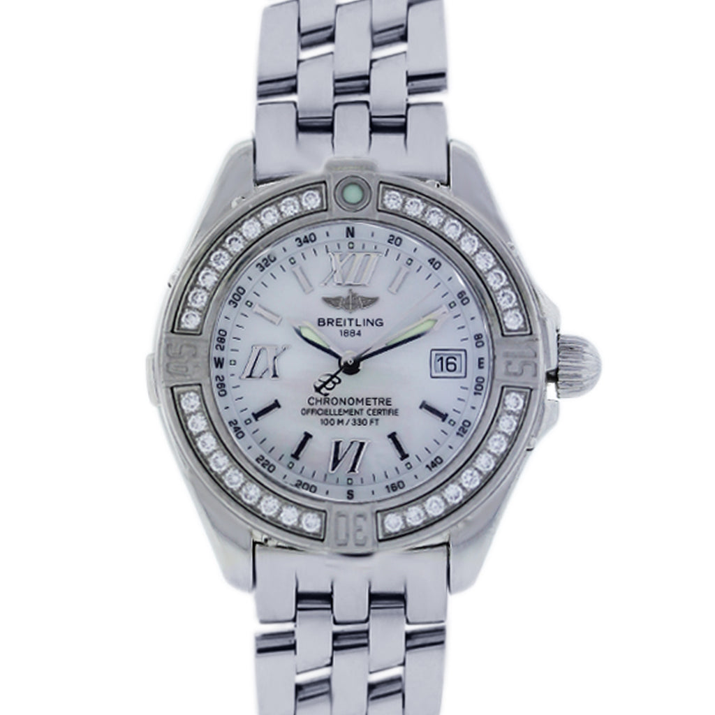 BREITLING LADIES COCKPIT A71365 STAINLESS STEEL DIAMOND WATCH