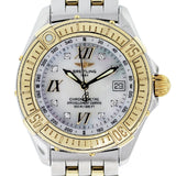 BREITLING D67365 TWO TONE MOTHER OF PEARL DIAMOND DIAL LADIES WATCH