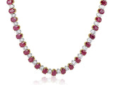 Oval Shaped Ruby & Diamond Necklace