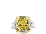 10.12ct Radiant Cut Canary Diamond Ring