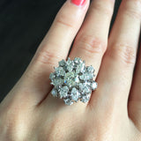 14K TWO TONE 2.5CTW ROUND DIAMOND AND MARQUISE CLUSTER RING