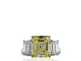 5.28ct Emerald Cut Canary Diamond Ring
