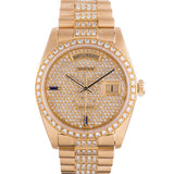 ALL FACTORY ROLEX DAY-DATE REF. #18048 WITH RARE SAPPHIRE & DIAMOND DIAL