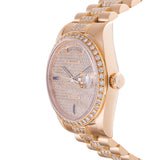 ALL FACTORY ROLEX DAY-DATE REF. #18048 WITH RARE SAPPHIRE & DIAMOND DIAL