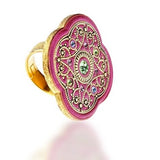 Byzantine-Style Cocktail Ring in 18kt Gold Vermeil With Swarovski Crystals